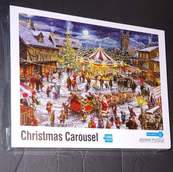 Christmas Carousel 1000 Piece Puzzle Beautiful Scenery Pictures - Picture 1 of 1
